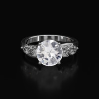 2.91 Ct. White Sapphire Ring, Platinum 950 1