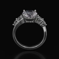 2.91 Ct. White Sapphire Ring, Platinum 950 3