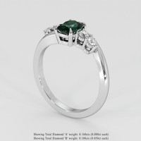 1.09 Ct. Bluish Green Sapphire Ring, Platinum 950 2