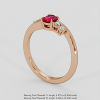 0.53 Ct. Purplish Red Ruby Ring, 14K Rose Gold 2