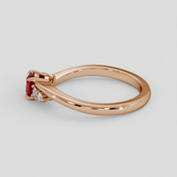 0.53 Ct. Purplish Red Ruby Ring, 14K Rose Gold 4