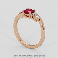 0.93 Ct. Purplish Red Ruby Ring, 14K Rose Gold 2