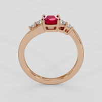 0.93 Ct. Purplish Red Ruby Ring, 14K Rose Gold 3