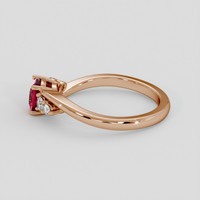 0.93 Ct. Purplish Red Ruby Ring, 14K Rose Gold 4