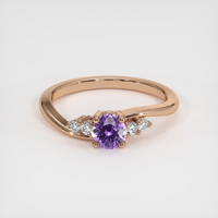 0.60 Ct. Purple Sapphire Ring, 14K Rose Gold 1
