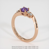 0.60 Ct. Purple Sapphire Ring, 14K Rose Gold 2