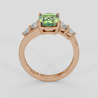 2.75 Ct. Yellowish Green Sapphire Ring, 14K Rose Gold 3