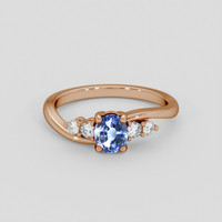 1.24 Ct. Blue Sapphire Ring, 14K Rose Gold 1