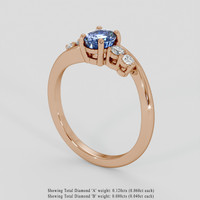 1.24 Ct. Blue Sapphire Ring, 14K Rose Gold 2