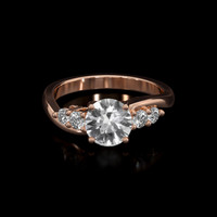 1.17 Ct. White Sapphire Ring, 14K Rose Gold 1