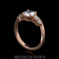 1.17 Ct. White Sapphire Ring, 14K Rose Gold 2