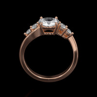 1.17 Ct. White Sapphire Ring, 14K Rose Gold 3