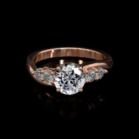 1.58 Ct. White Sapphire Ring, 14K Rose Gold 1