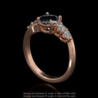 1.58 Ct. White Sapphire Ring, 14K Rose Gold 2