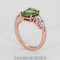 4.95 Ct. Green Sapphire Ring, 14K Rose Gold 2