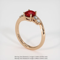 1.54 Ct. Ruby Ring, 18K Rose Gold 2