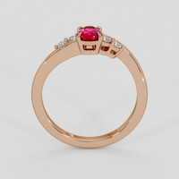 0.53 Ct. Purplish Red Ruby Ring, 18K Rose Gold 3