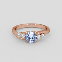 0.98 Ct. Blue Sapphire Ring, 18K Rose Gold 1