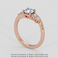 0.98 Ct. Blue Sapphire Ring, 18K Rose Gold 2