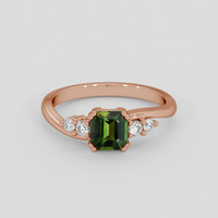 1.00 Ct. Green Sapphire Ring, 18K Rose Gold 1