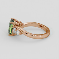 2.75 Ct. Yellowish Green Sapphire Ring, 18K Rose Gold 4
