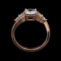 1.38 Ct. White Sapphire Ring, 18K Rose Gold 3