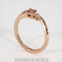 0.29 Ct. Pinkish Brown Sapphire Ring, 18K Rose Gold 2