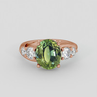 4.95 Ct. Green Sapphire Ring, 18K Rose Gold 1