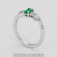 0.44 Ct. Emerald Ring, Silver 2