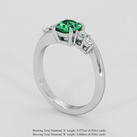 0.53 Ct. Emerald Ring, Silver 2