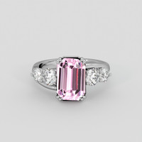 6.48 Ct. Pink Kunzite Ring, Silver 1