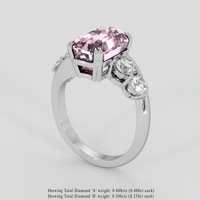 6.48 Ct. Pink Kunzite Ring, Silver 2