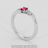 0.32 Ct. Purplish Red Ruby Ring, Silver 2
