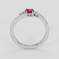 0.32 Ct. Purplish Red Ruby Ring, Silver 3