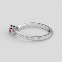 0.32 Ct. Purplish Red Ruby Ring, Silver 4