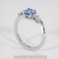 0.88 Ct. Blue Sapphire Ring, Silver 2