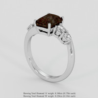 3.15 Ct. Color Change Sapphire Ring, Silver 2