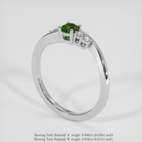 0.34 Ct. Bluish Green Sapphire Ring, Silver 2