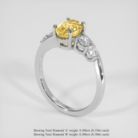 2.20 Ct. Yellow Sapphire Ring, Silver 2