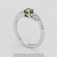0.66 Ct. Green Sapphire Ring, Silver 2