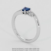 0.54 Ct. Blue Sapphire Ring, Silver 2