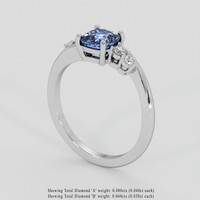 1.05 Ct. Blue Sapphire Ring, Silver 2