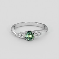 0.90 Ct. Bluish Green Sapphire Ring, Silver 1