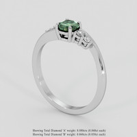 0.90 Ct. Bluish Green Sapphire Ring, Silver 2
