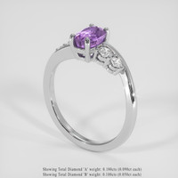 1.60 Ct. Purple Sapphire Ring, Silver 2