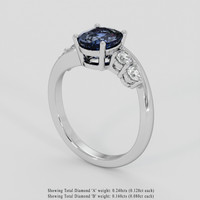 2.00 Ct. Blue Sapphire Ring, 10K White Gold 2