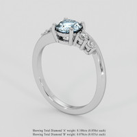 1.03 Ct. Greyish Blue Sapphire Ring, 10K White Gold 2