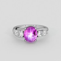 3.04 Ct. Pink Sapphire Ring, 10K White Gold 1