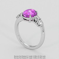3.04 Ct. Pink Sapphire Ring, 10K White Gold 2