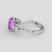 3.04 Ct. Pink Sapphire Ring, 10K White Gold 4